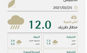 مطار طريف يسجل أعلى نسبة لهطول الأمطار على مستوى المملكة