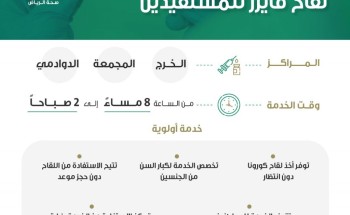 “صحة الرياض” تواصل تقديم خدماتها للمستفيدين في مراكز اللقاح المعتمدة للقاح فايزر في الخرج والمجمعة والدوادمي