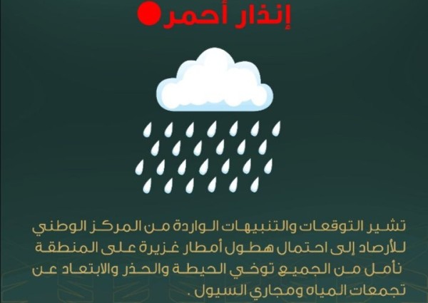 أمانة العاصمة المقدسة تدعو لأخذ الحيطة والحذر إثر التقلبات الجوية