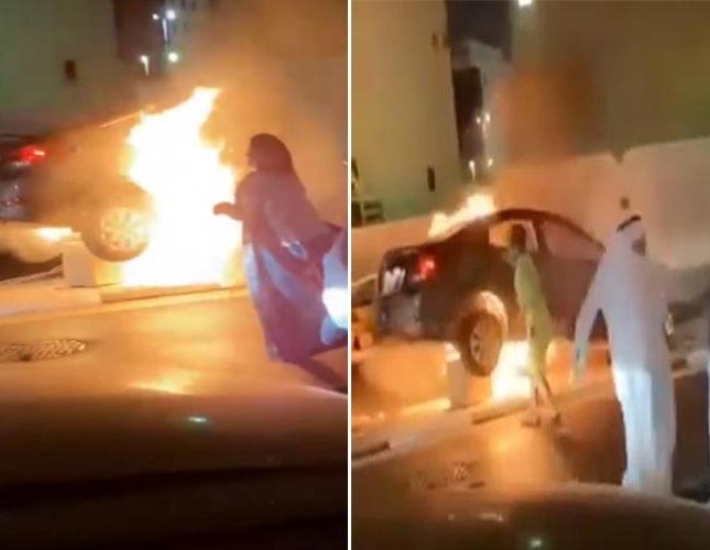 بالفيديو: منقذ فتاتين احترقت سيارتهما في الخبر يروي تفاصيل ما حدث .. ويكشف عن مفاجأة!