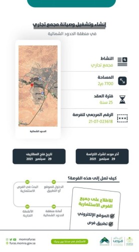 أمانة الحدود الشمالية تطرح عدداً من الفرص الاستثمارية بعرعر