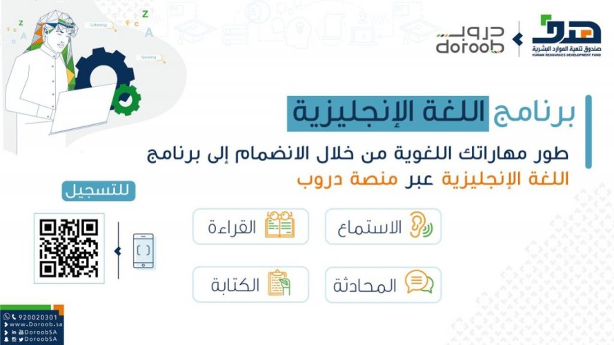 “هدف” يعلن عن بدء التسجيل في البرنامج التدريبي لتعليم اللغة الإنجليزية عبر منصة “دروب”